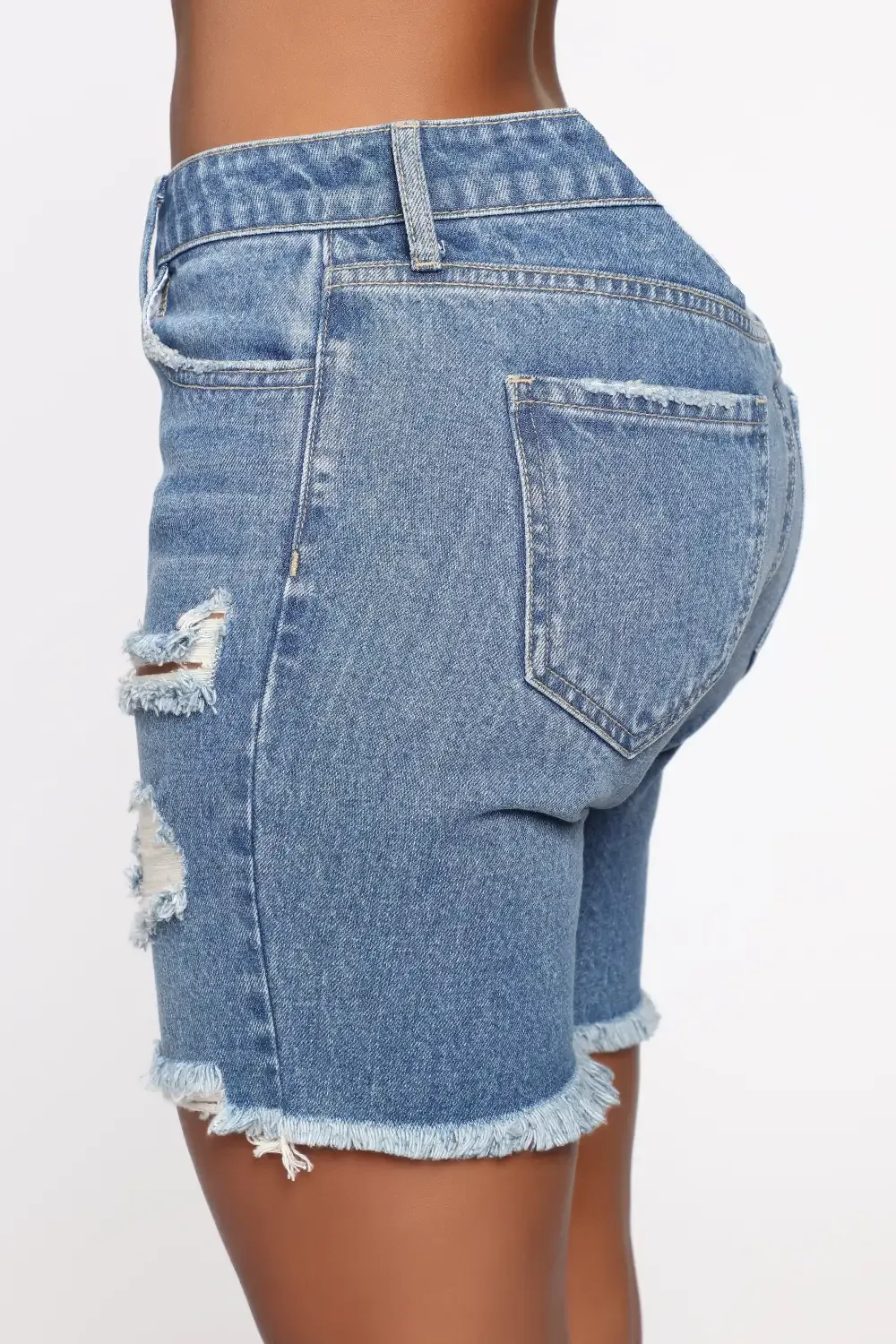 This Time Around Bermuda Shorts - Medium Blue Wash
