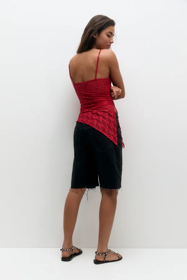 Top rojo encaje