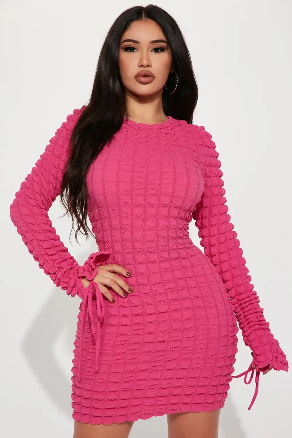 Make It Pop Mini Dress - Fuchsia