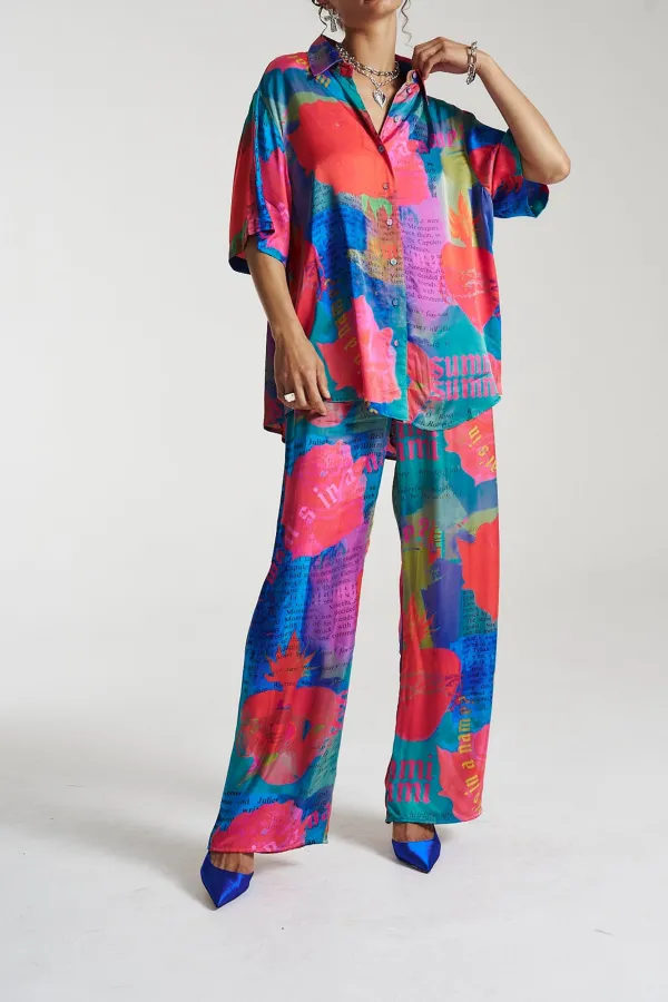 Personal Artistic Color Collision Straight  Pants