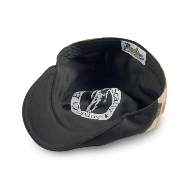 The Responder Military Single Panel Boston Scally Cap - Black & Camo