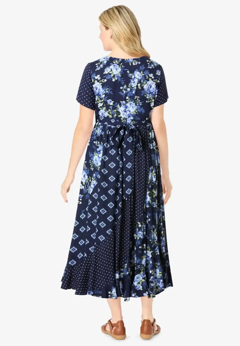 Mixed Print Maxi Dress