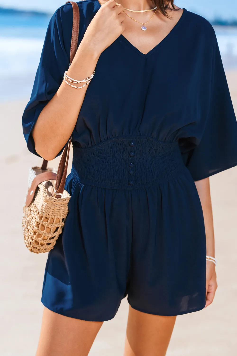 Hourglass Effect Blue Romper