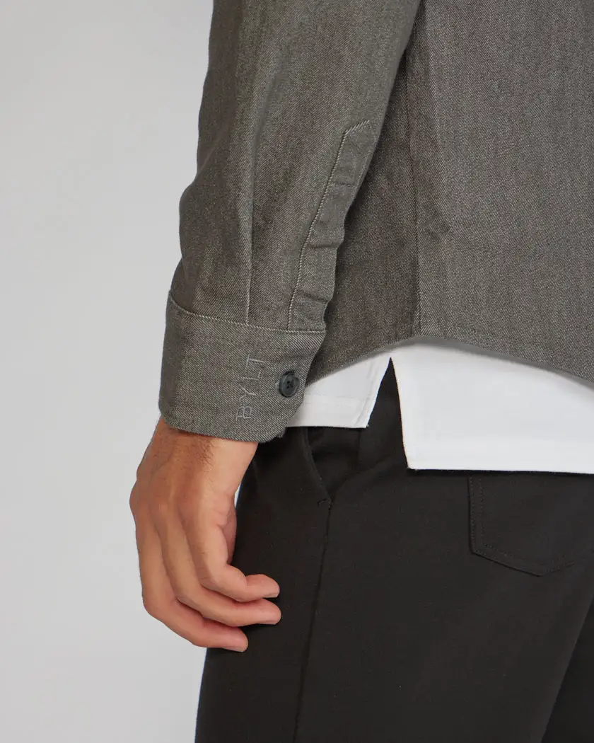 Tech Denim Long Sleeve Button Down