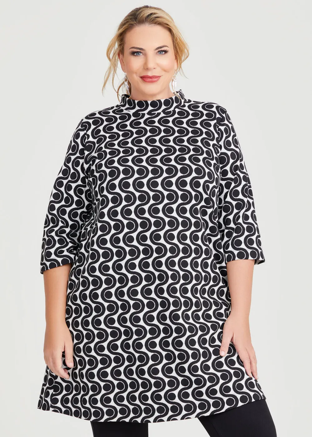 Stretch Geo Pull On Dress