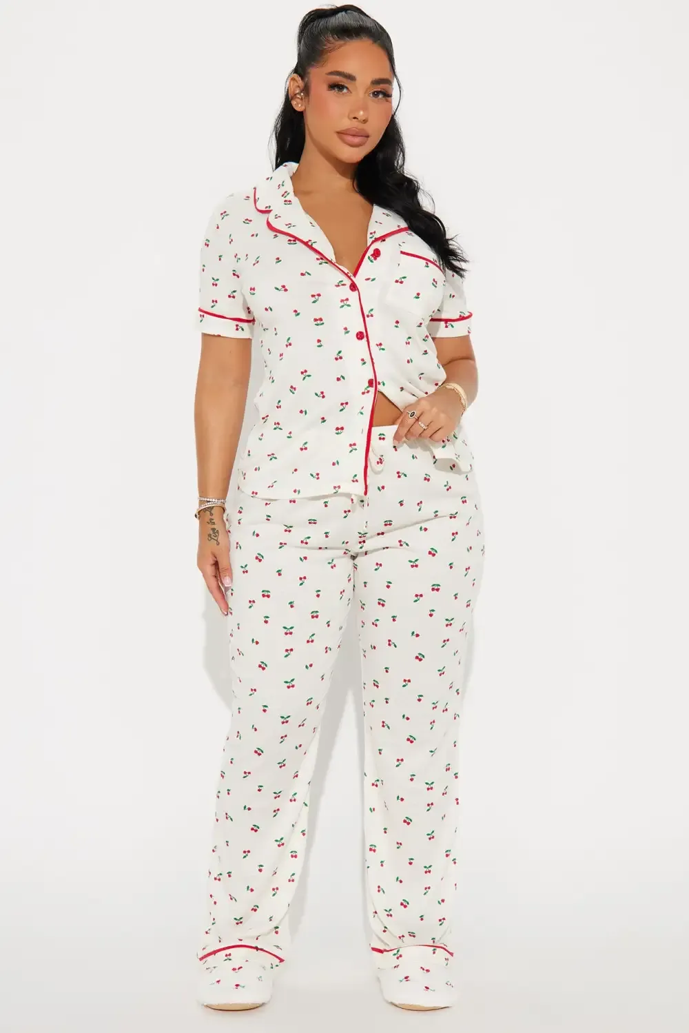 Cherry Cutie PJ Pant Set - White/combo