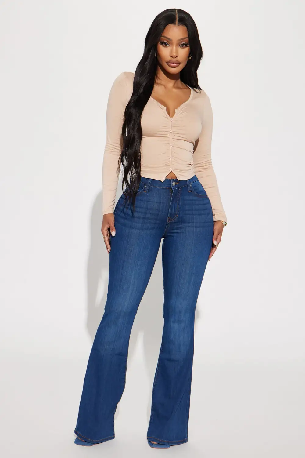 Sensational Stretch Flare Jean - Dark Wash