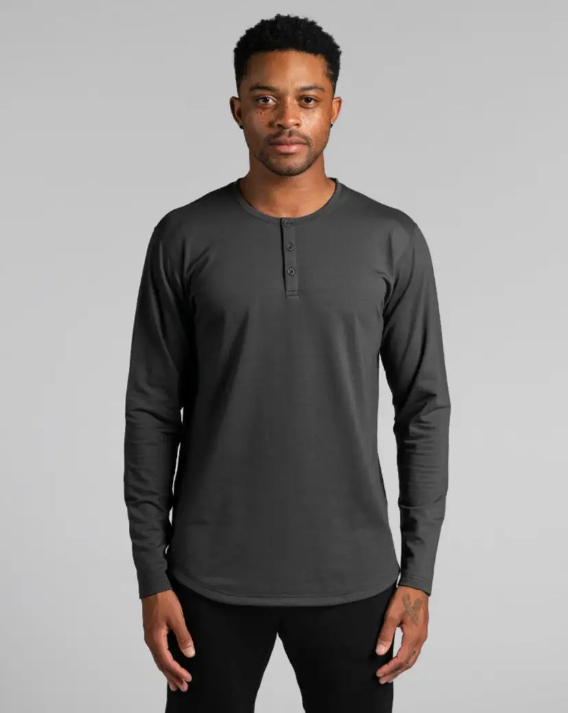 Henley Drop-Cut Long Sleeve: Bylt Signature