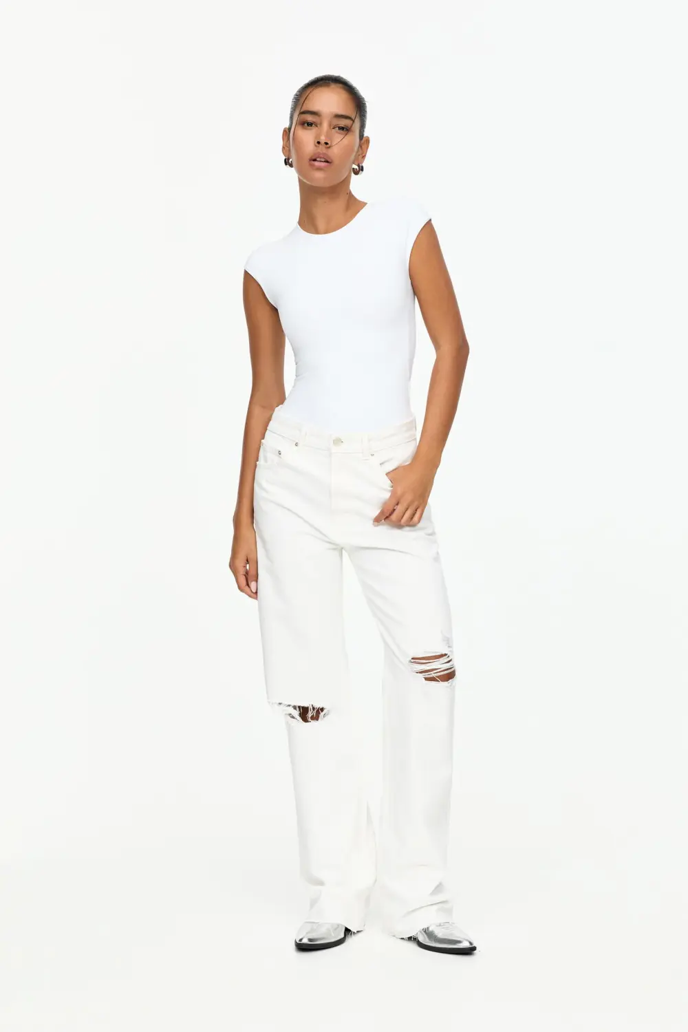 Short sleeve polyamide bodysuit