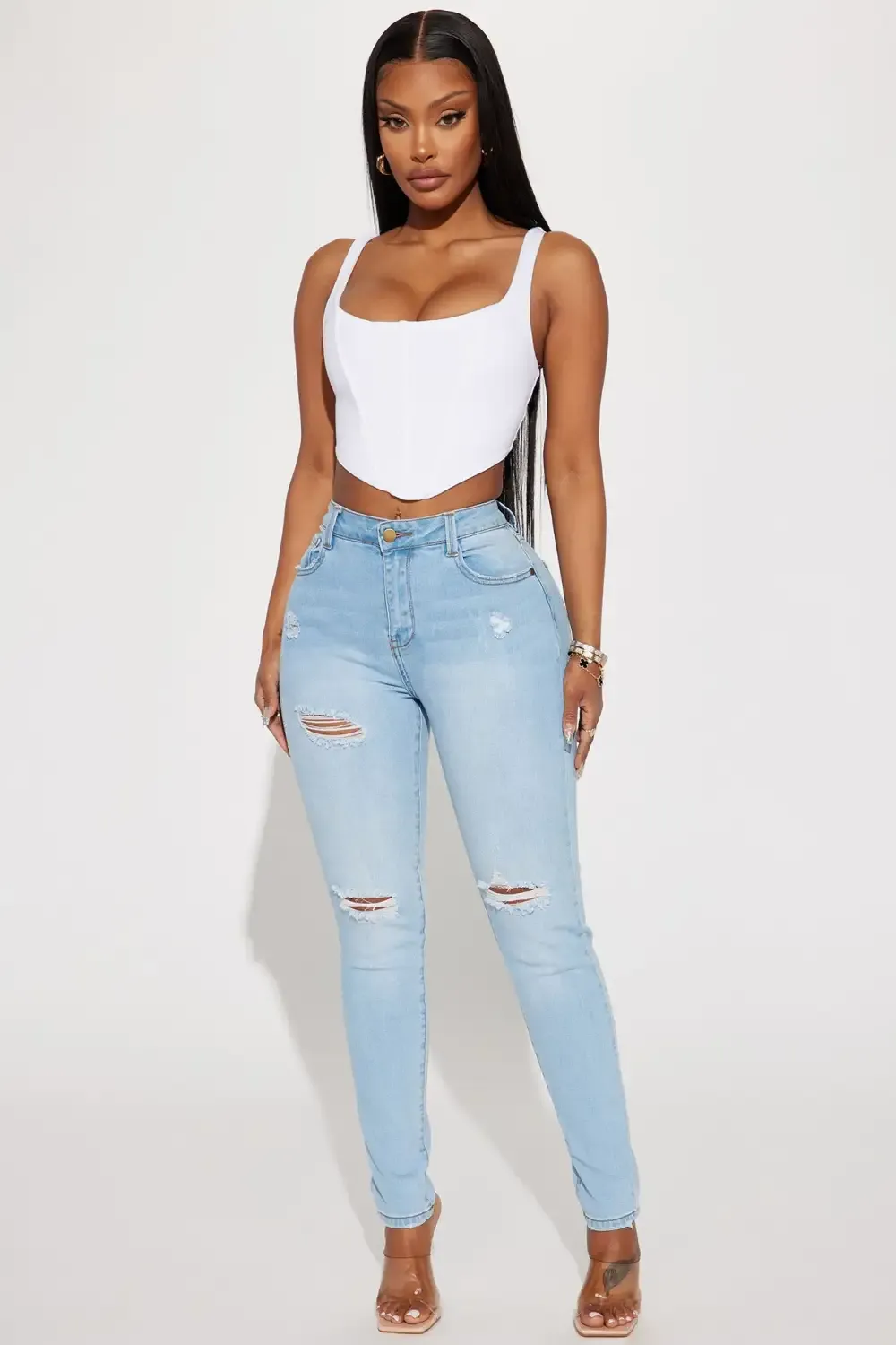 Hannah High Rise Jeans - Light Blue Wash