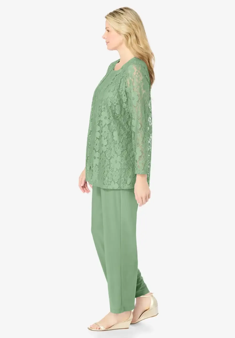 3-piece Lace Jacket/Tank/Pant Set