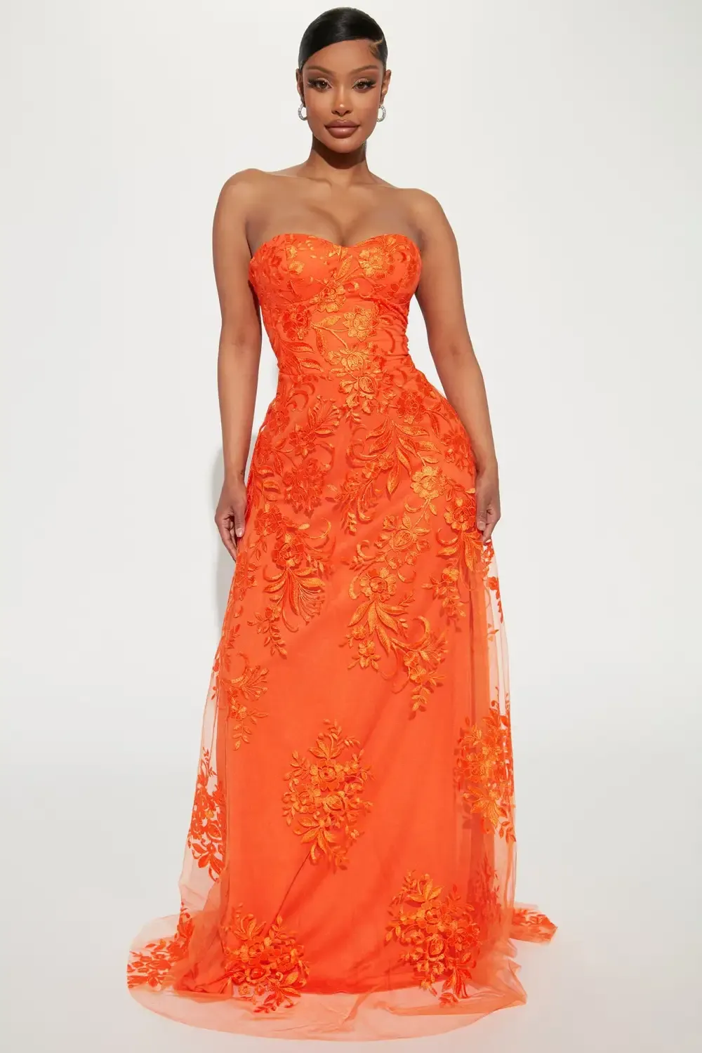 Everlasting Lace Maxi Dress - Orange