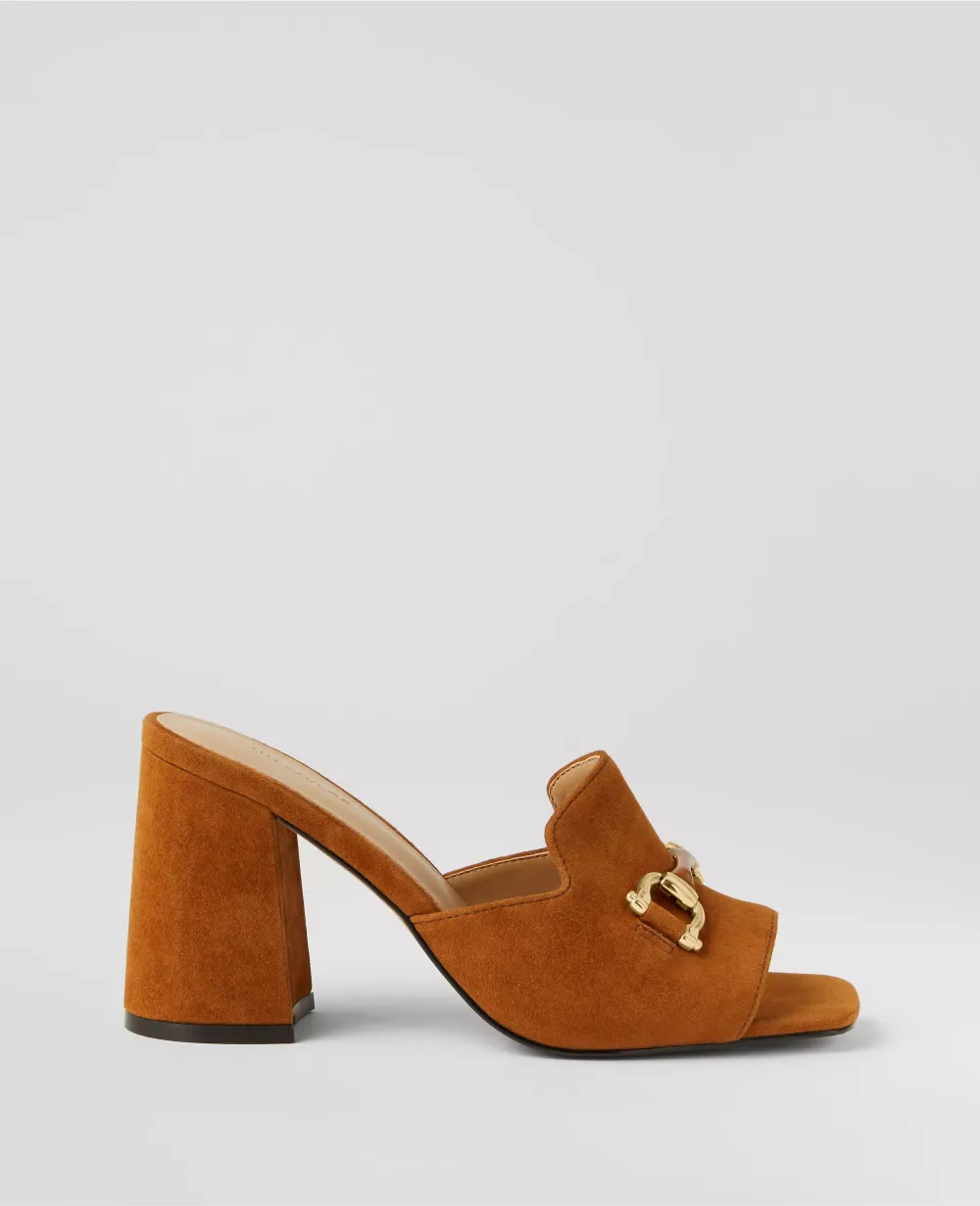 Horsebit Suede Block Heel Sandals