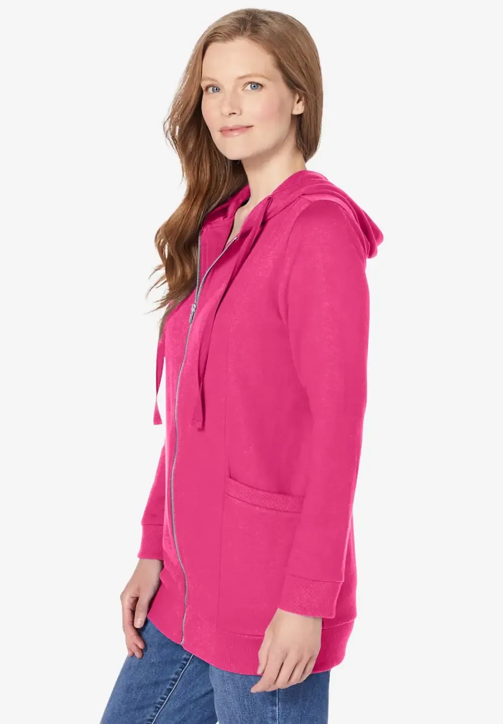 Zip Front Tunic Hoodie Jacket