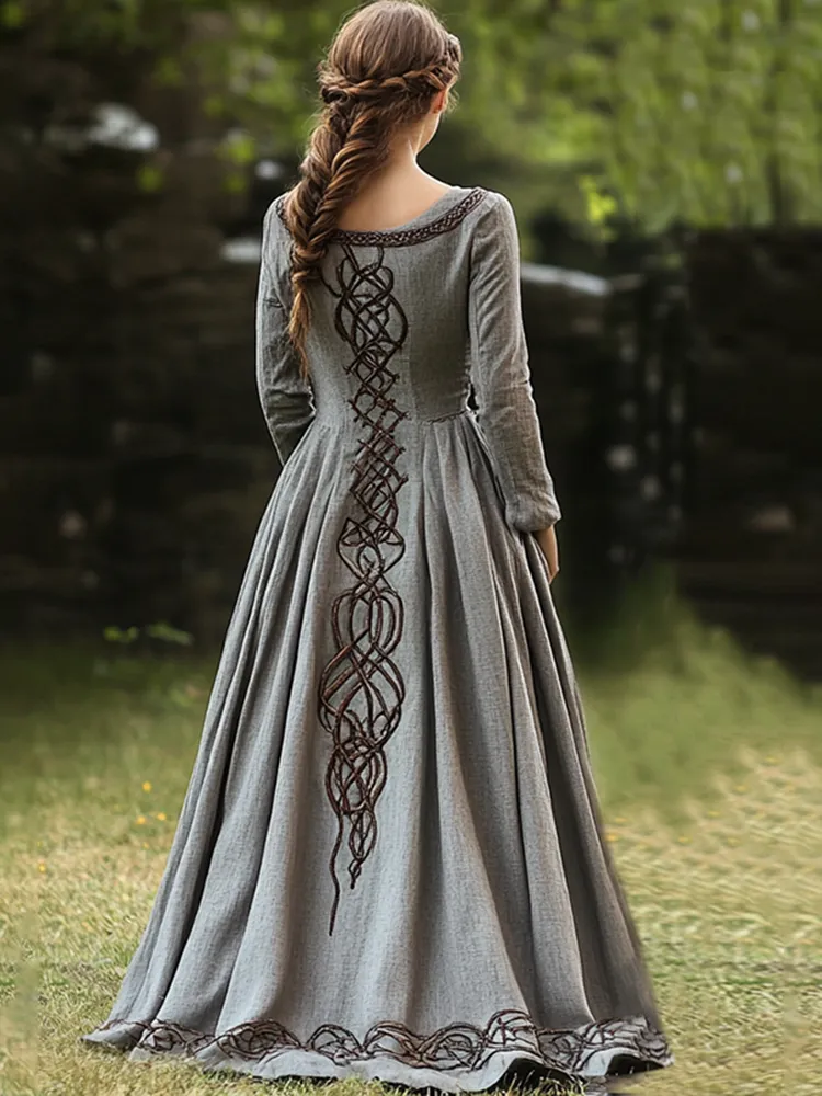 Vintage Viking Celtic Linen Dress