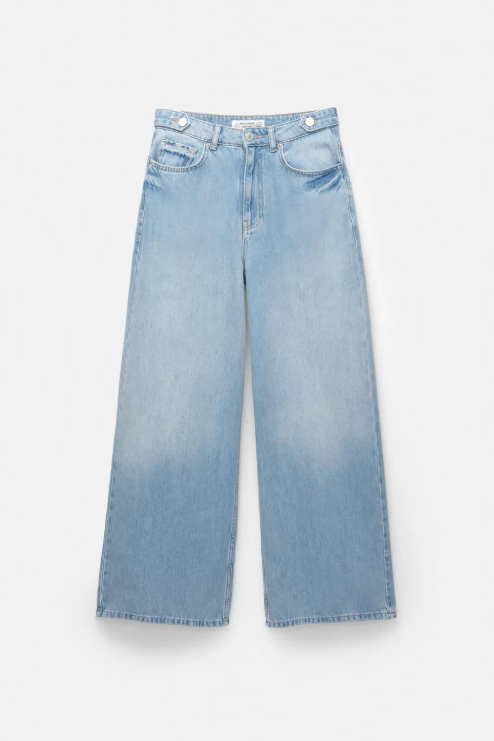 Jeans baggy wide leg detalle trabillas