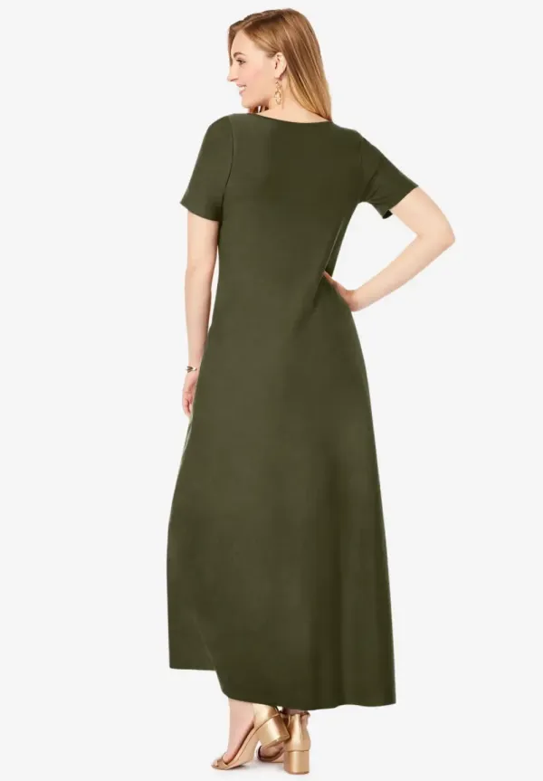 Stretch Cotton T-Shirt Maxi Dress