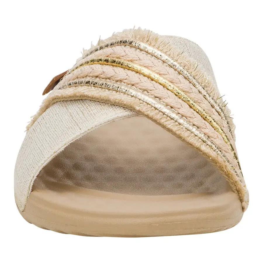 Christi Slide Novelty Fringe - Natural/Gold
