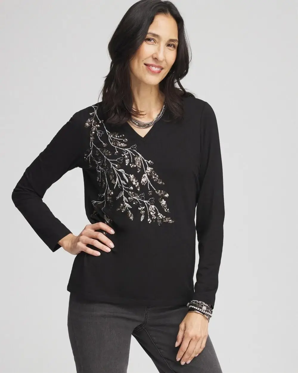 Touch of CoolTM Embellished Layering Tee
