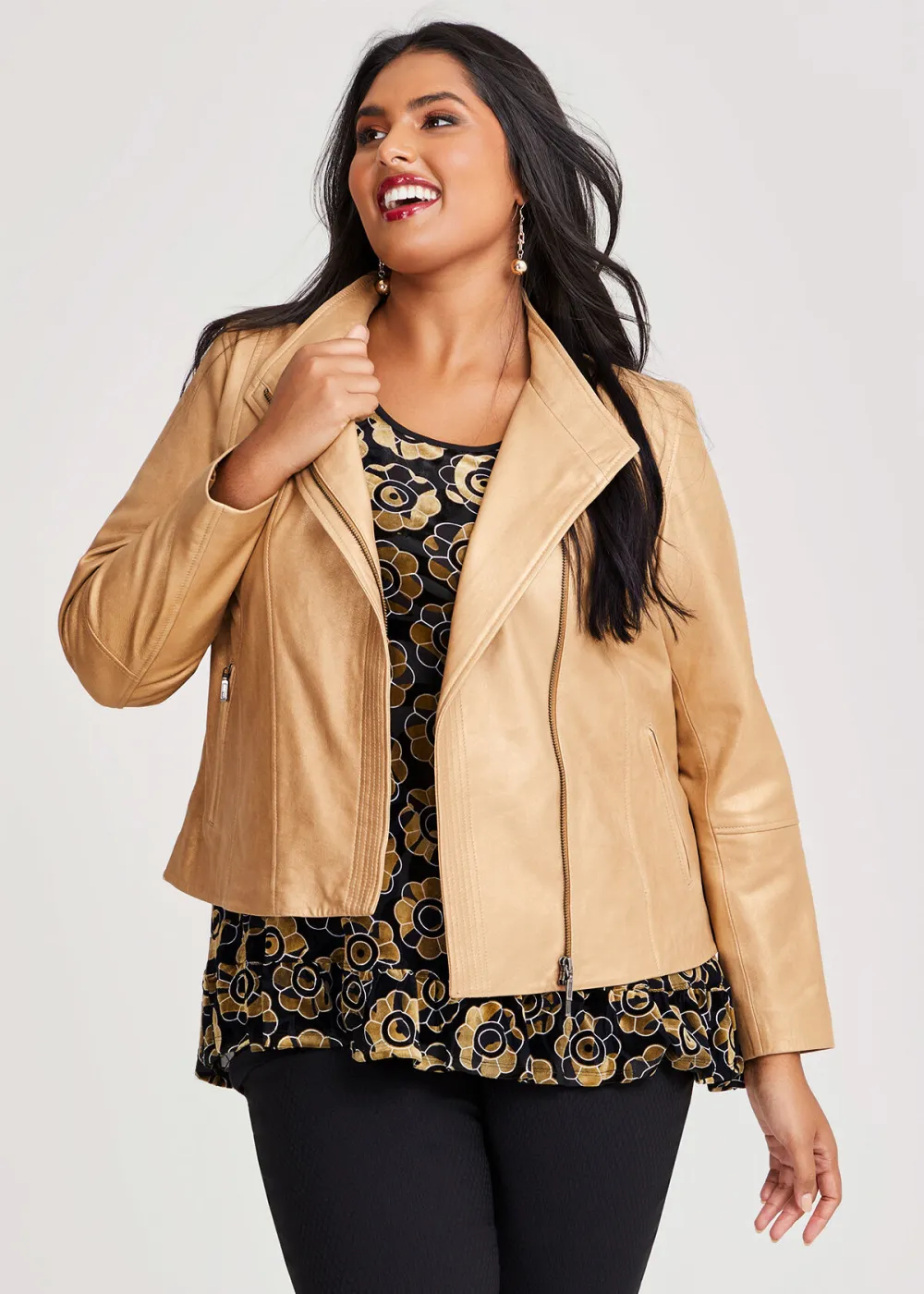 Metallic Leather Jacket
