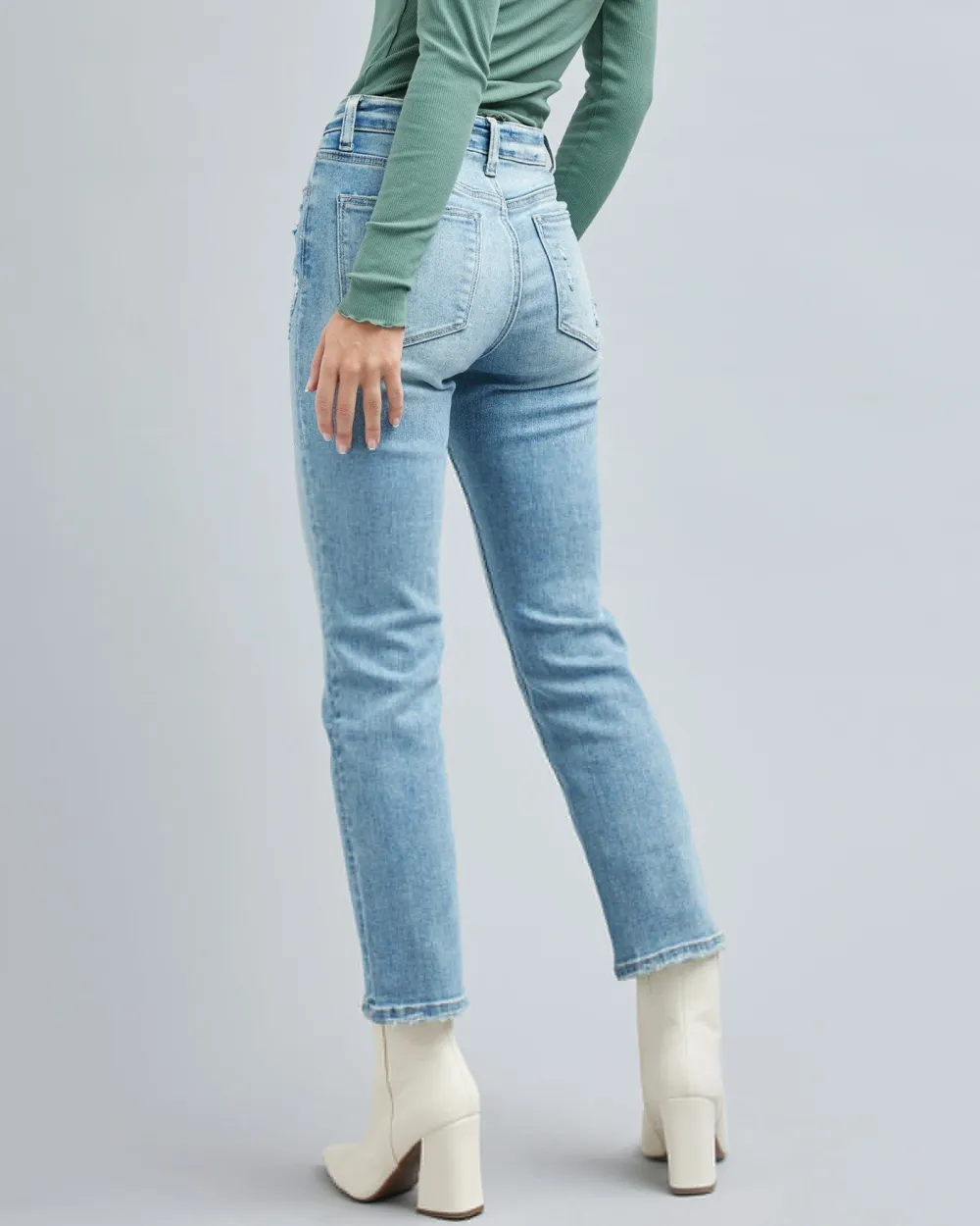 High Rise Slim Straight Jean