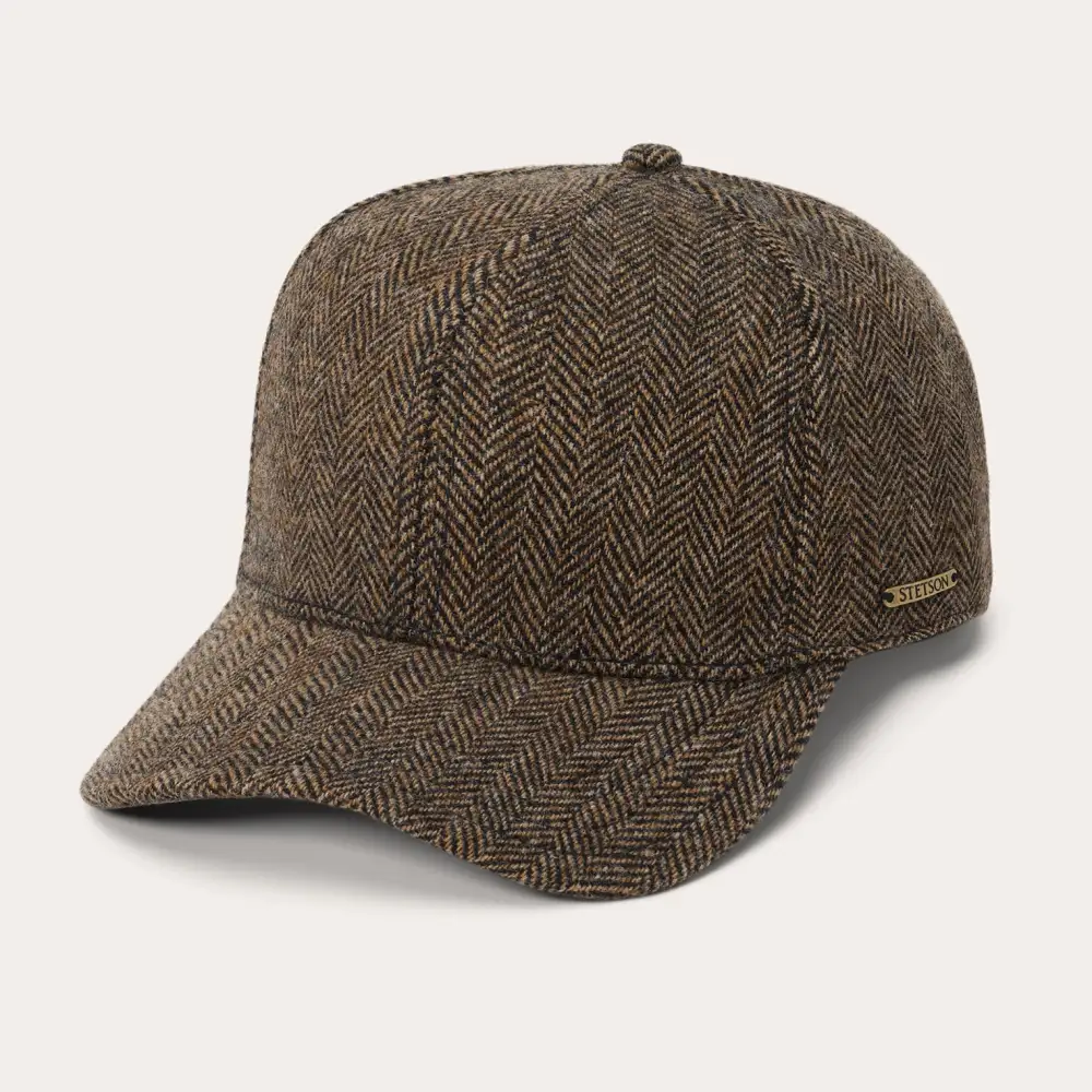 Wool Herringbone Baseball Cap