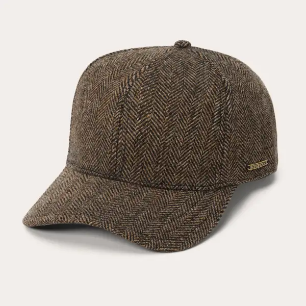 Wool Herringbone Baseball Cap