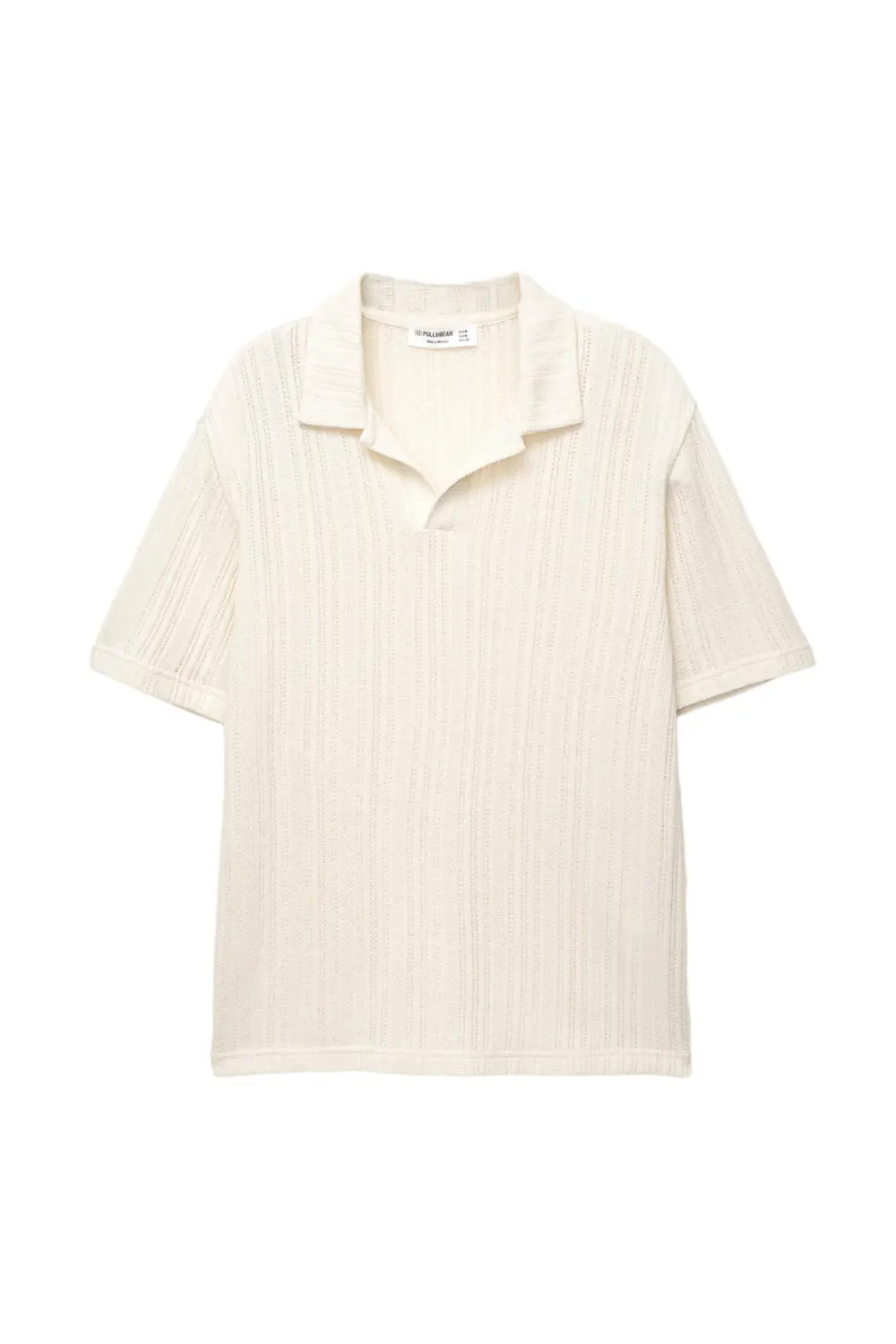 Open-knit polo shirt
