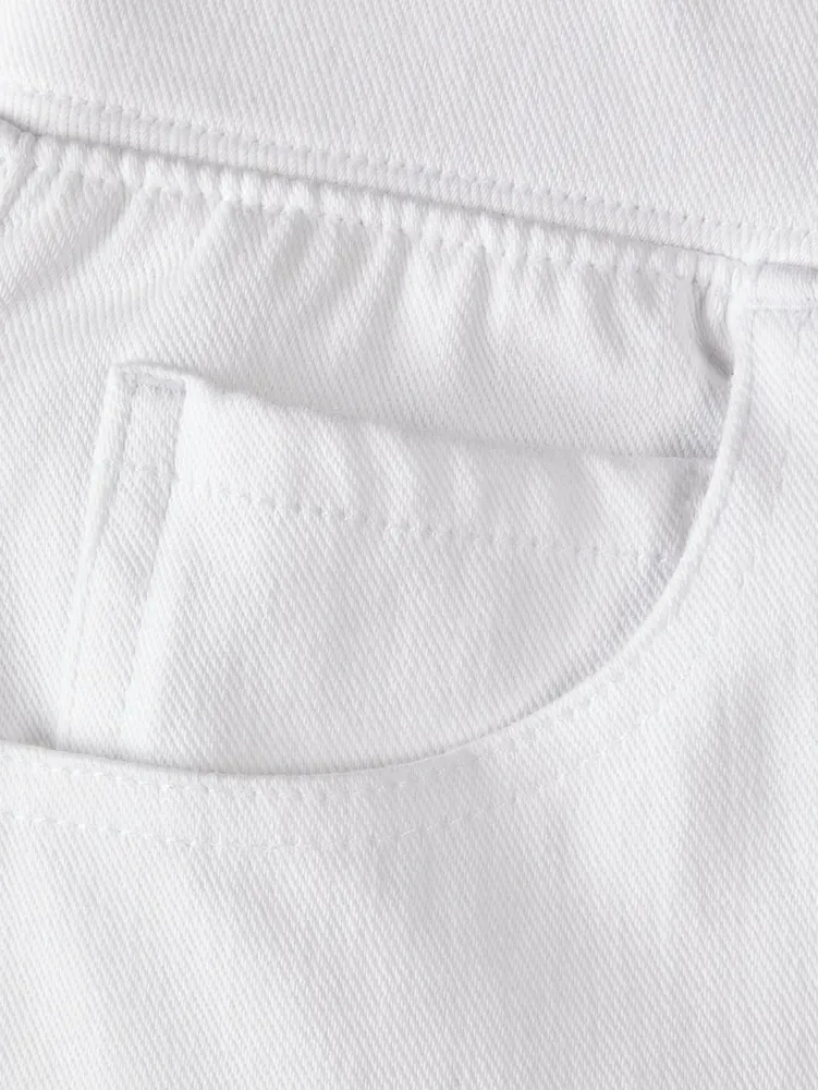 Ella Simone Cotton Terry Denim Flex Crop Jeans