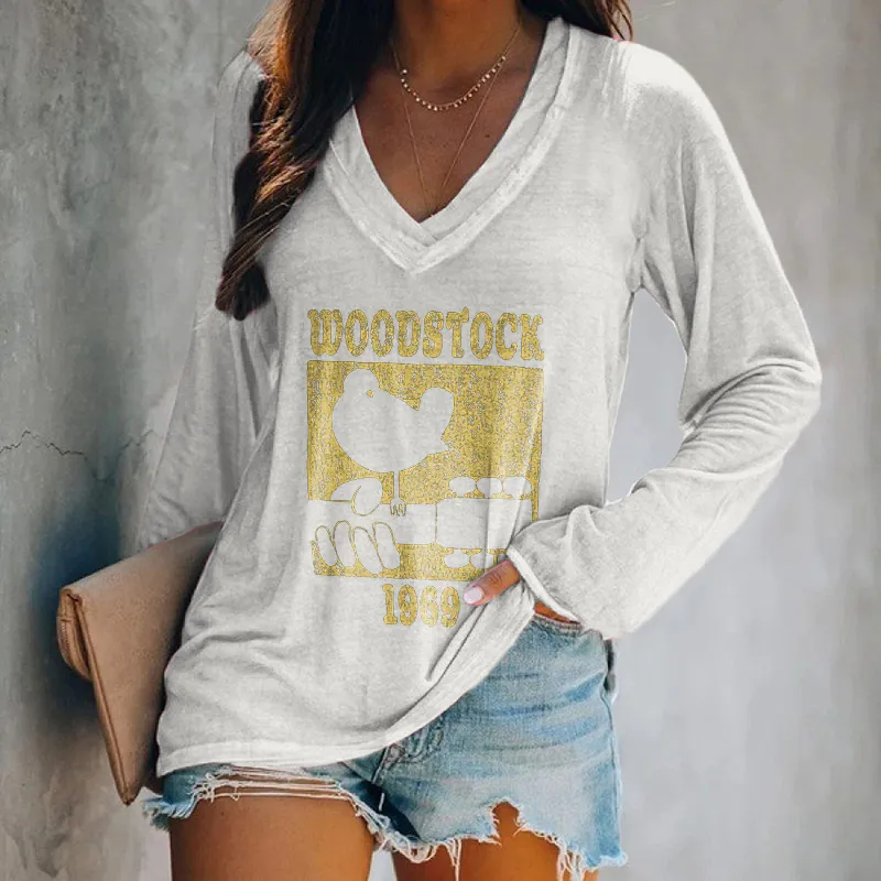 Woodstock 1969 Printed Women's T-shirt