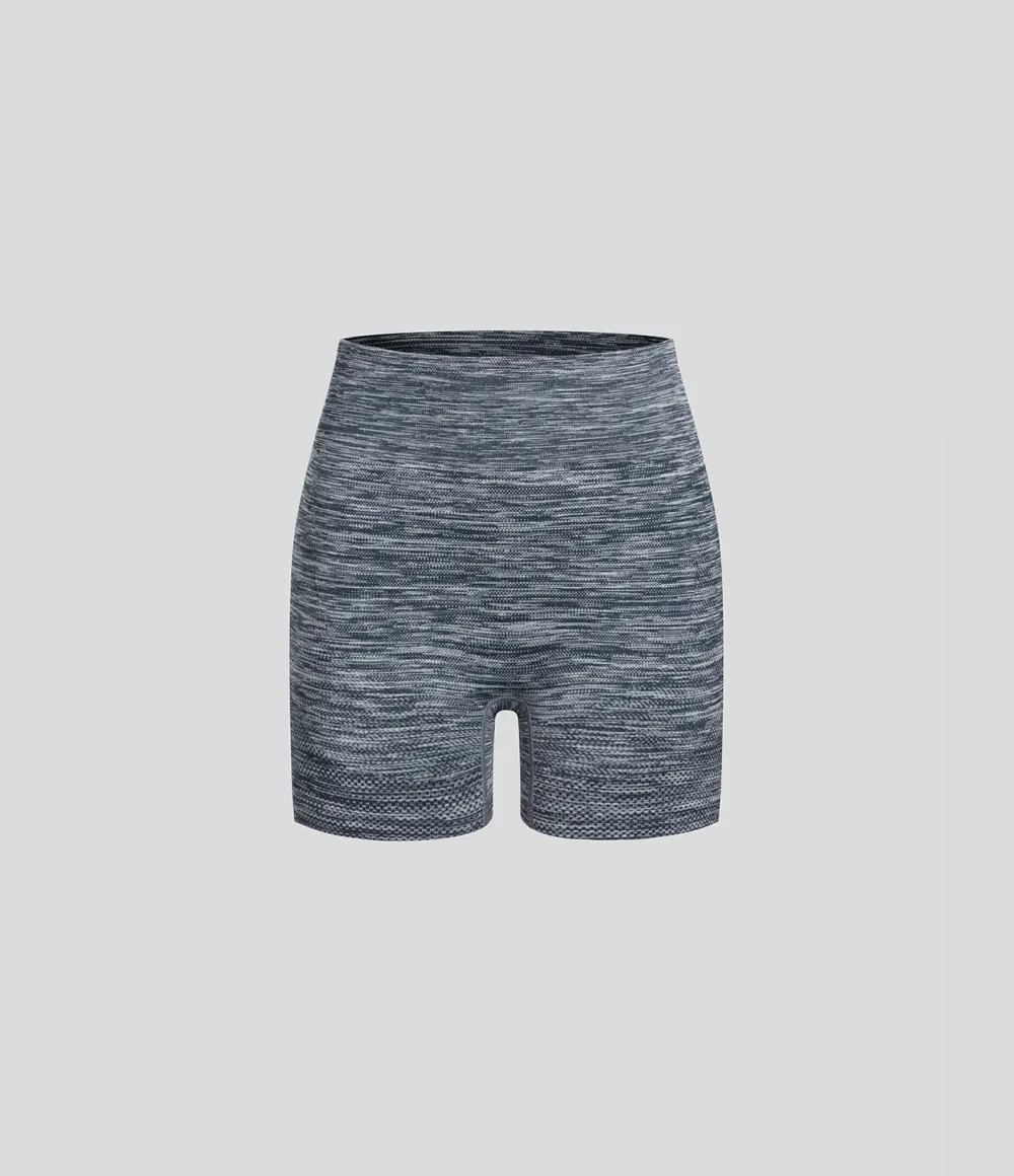 Seamless Flow High Waisted Butt Lifting Ruched Deep Dye Yoga Biker Shorts 3.5''
