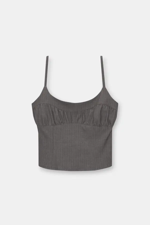 Strappy pinstripe top