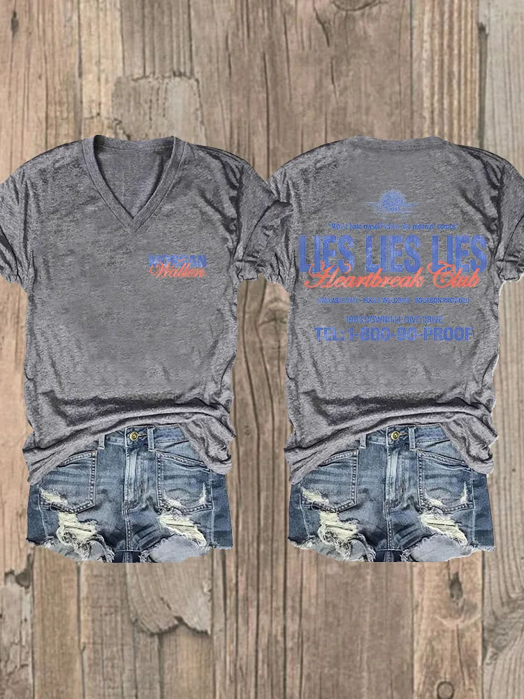Women'S Morgan Wallen Lies Lies Lies V-Neck T-Shirt