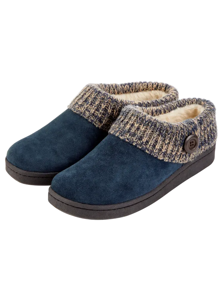 Women's Suede Slipper Clogs With Ragg Cuffs