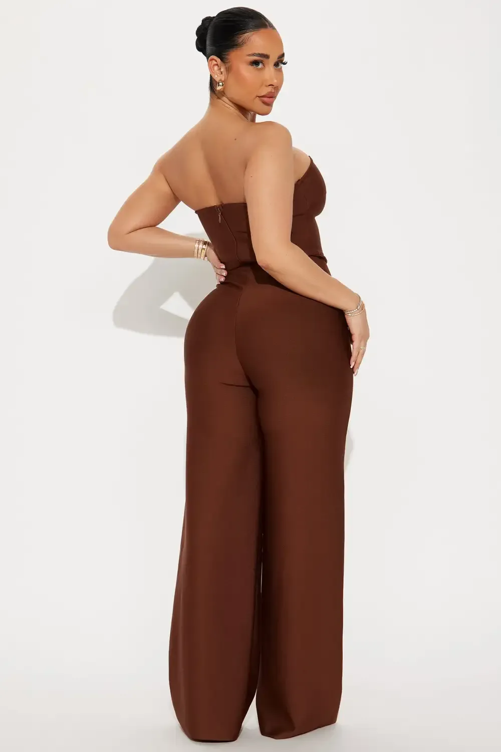 Someone To You Bandage Jumpsuit  - Chocolate