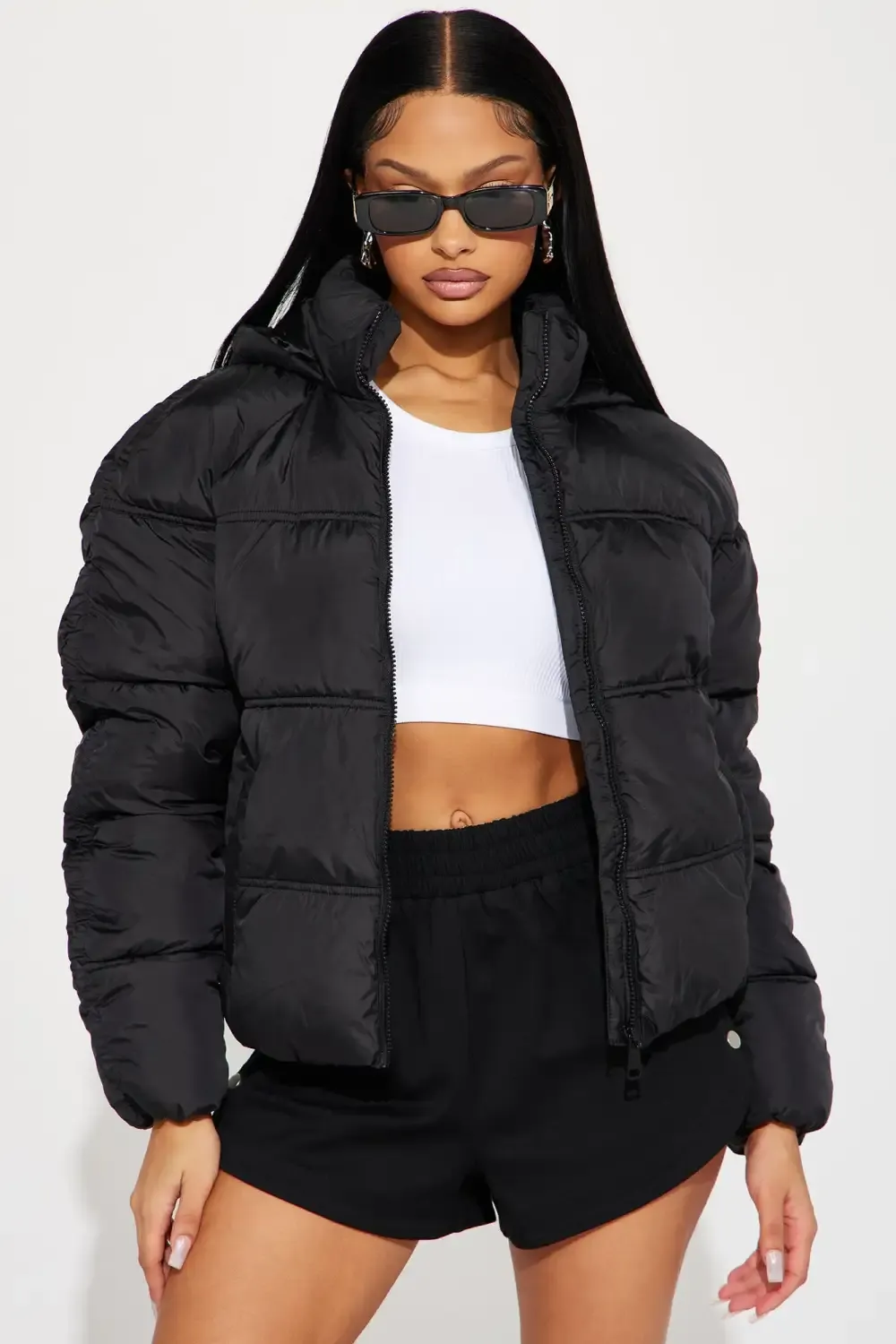 Snuggle Next To Me Puffer Jacket - Black