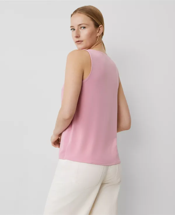 Mixed Media V-Neck Shell