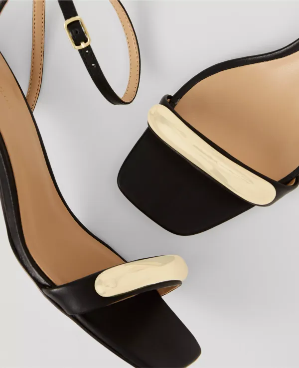Embellished Ankle Wrap Heeled Sandals