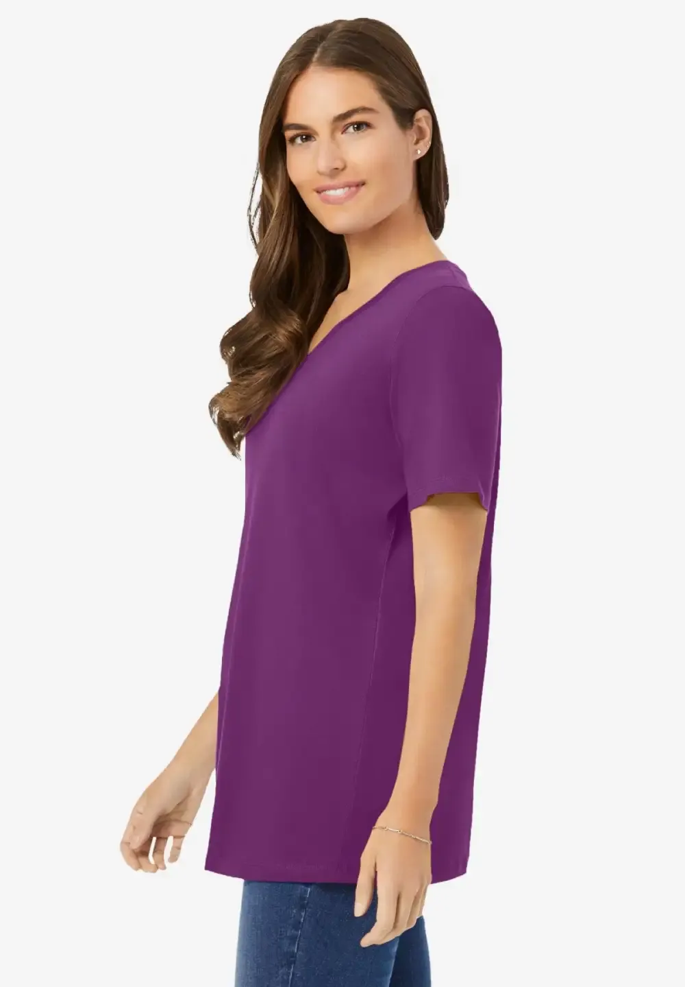 Perfect Short-Sleeve V-Neck Tee