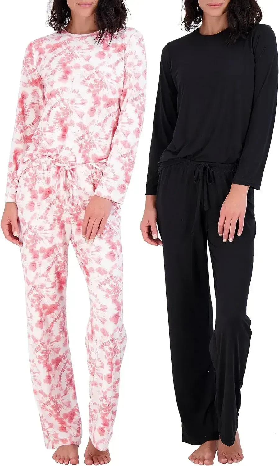 2 Pack: Women’s Pajama Set Super-Soft Short & Long Sleeve Top With Pants (Available In Plus Size)