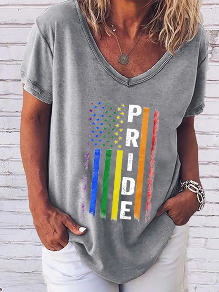 Women'S  Pride V-Neck Short-Sleeved T-Shirt
