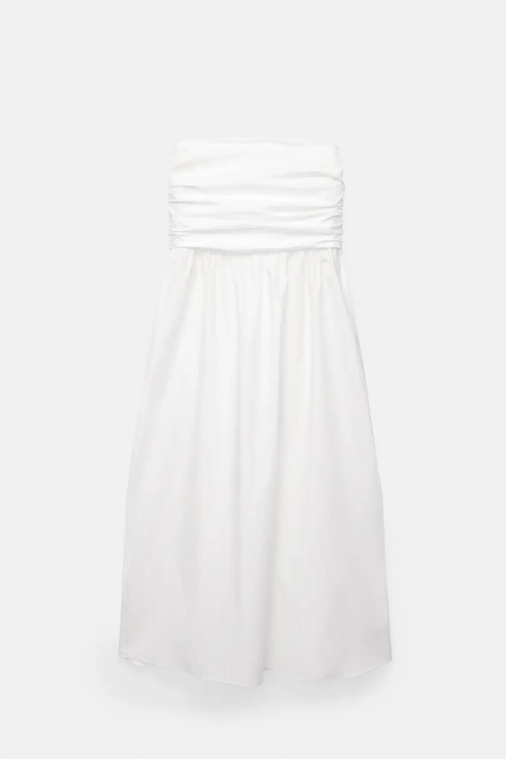 Vestido midi frunces palabra de honor