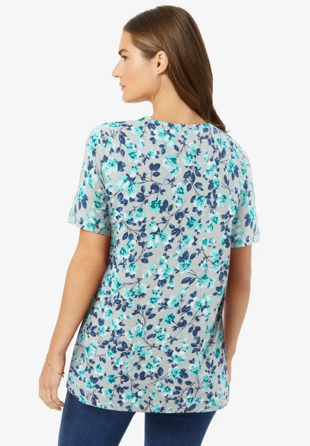 Perfect Printed Short-Sleeve Crewneck Tee
