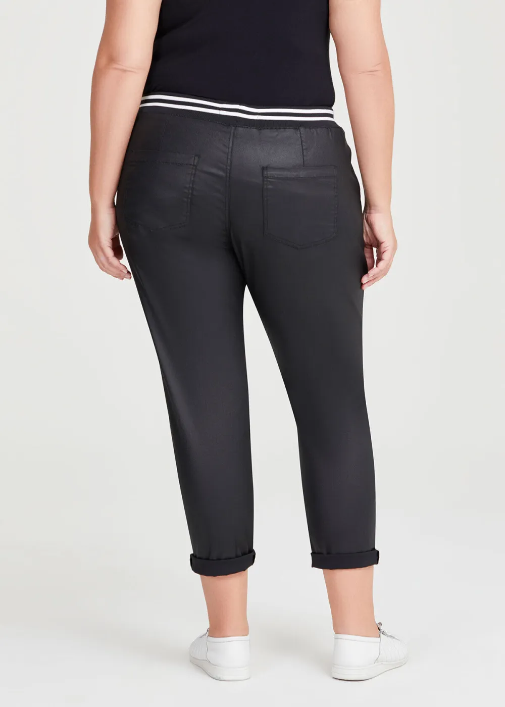 Coated Denim Pull On Jogger