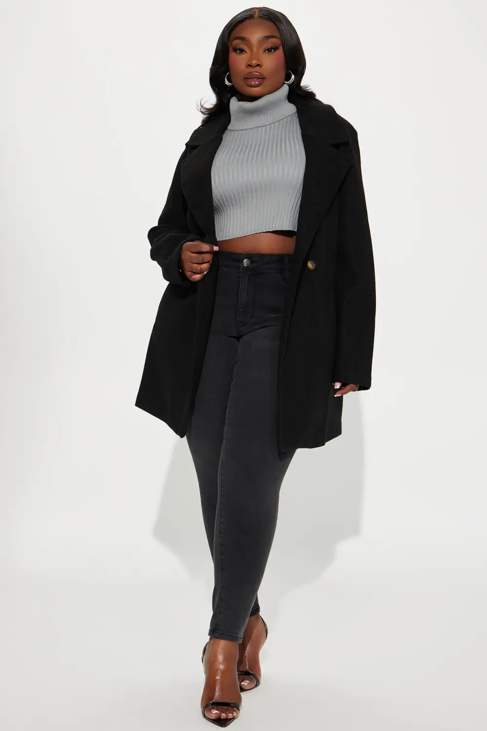 Listen Up Trench Coat - Black
