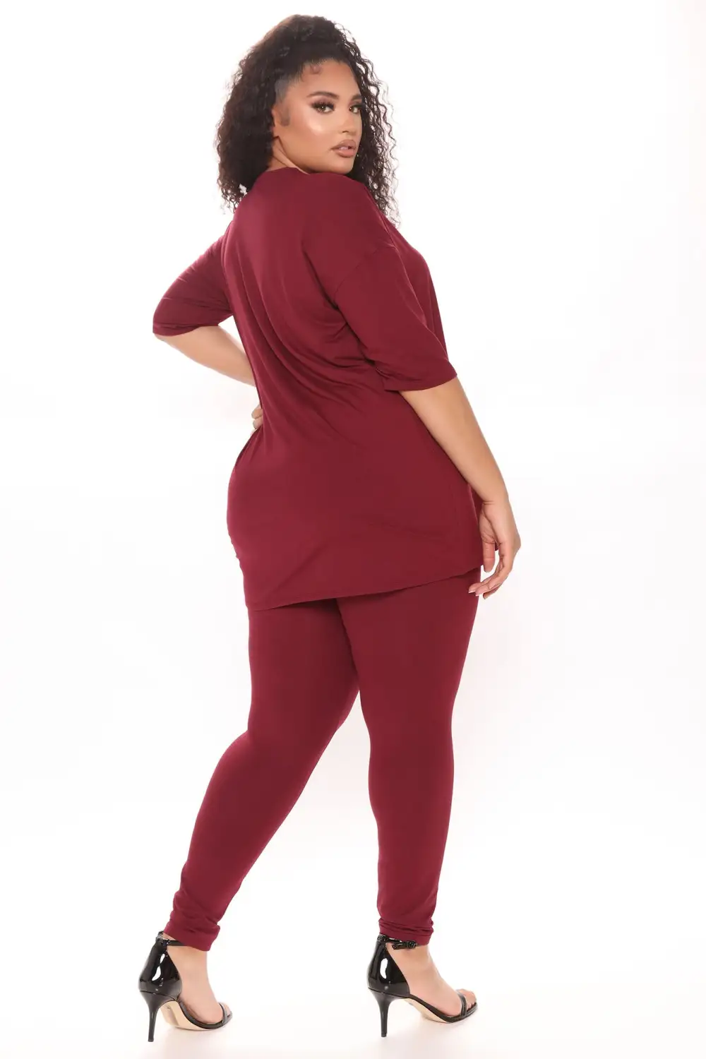 Weekend Vibes Legging Set - Wine
