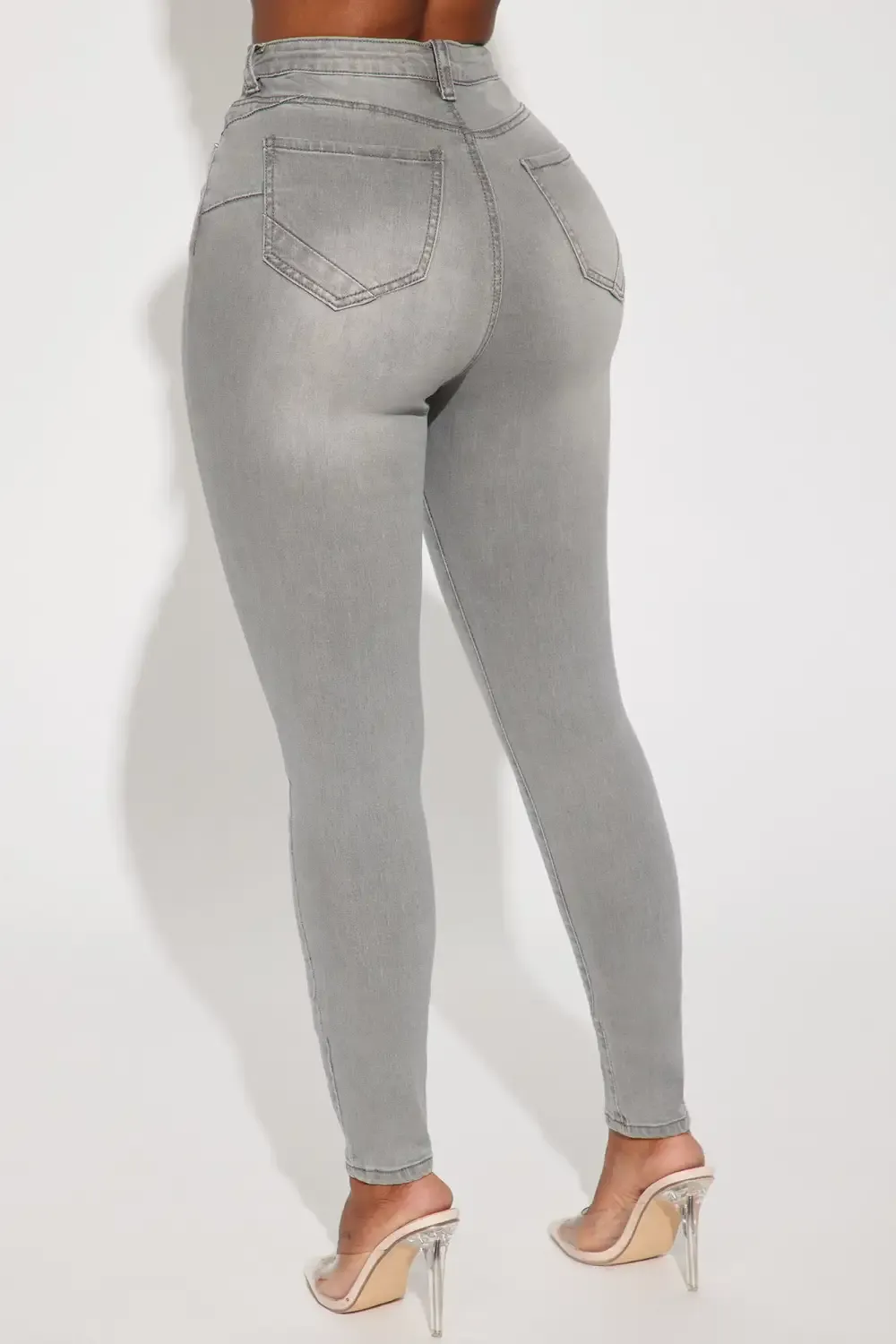 Reno Sculpting High Rise Stretch Skinny Jeans - Grey