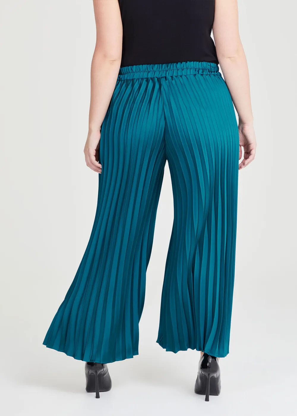 Satin Pleated Wide Leg Pant