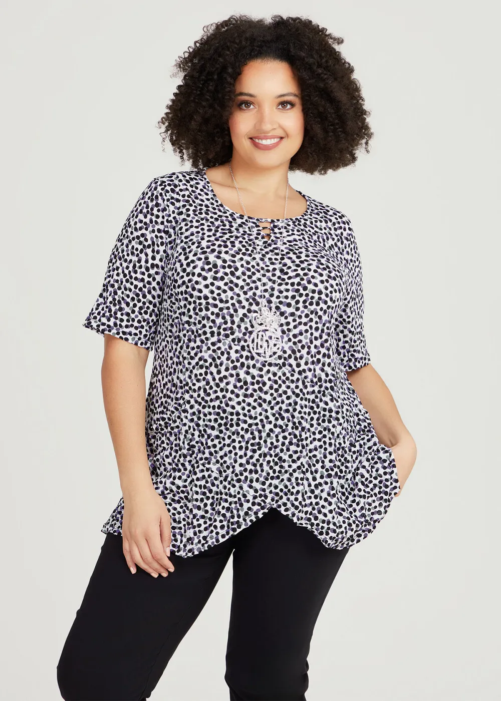 Spot Keyhole Crush Top
