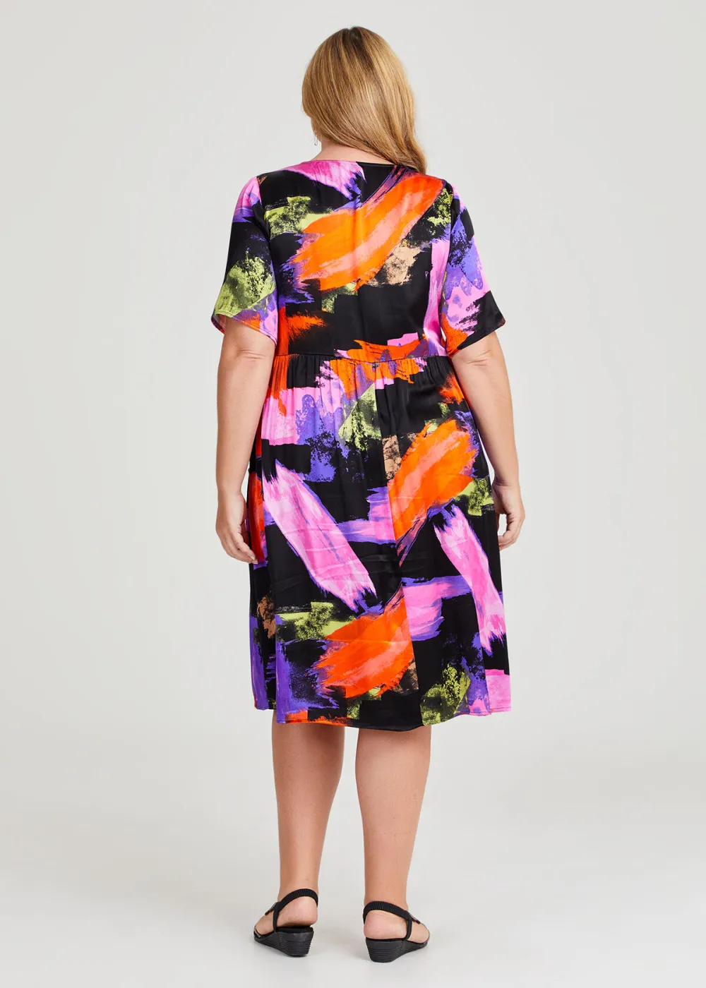 Abstract Satin Natural Dress